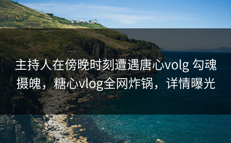 主持人在傍晚时刻遭遇唐心volg 勾魂摄魄，糖心vlog全网炸锅，详情曝光